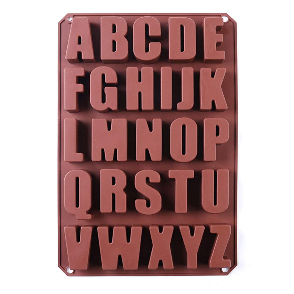 26 Alphabet Silicone Moulds, DIY Decorating Baking Tool Chocolate Letter Moulds Handmade Soap Moulds Fondant Molds Candy Molds
