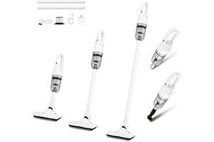 TROURAY Handheld Vacuum Cleaner,Ultra-Lightweight Mini Portable Vacuums for Home, 6 in 1 Stick Vac Cleaners for Car,Pet Hair(White Cordless)