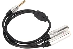 Stereo Splitter Y Cable, Strong and Reliable Mono to Dual Female Jack Cable, 1/4 Inch Stereo Jack Adapter for Home Theater Sy