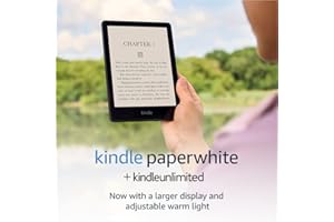 AMAZON KINDLE Kindle Paperwhite (8 GB) – Now with a 6.8" display and adjustable warm light + 3 Months Free Kindle Unlimited (with auto-renewal)- Black