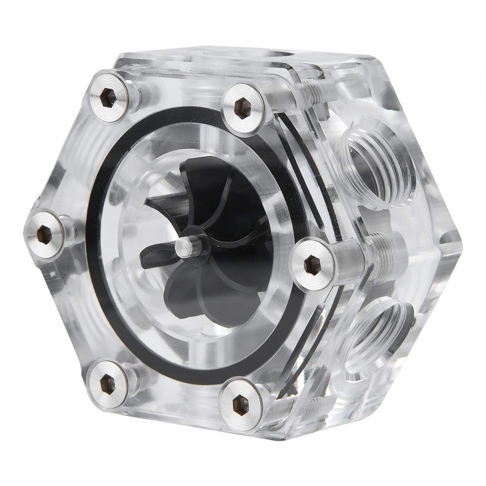 VBESTLIFE 6 Way Acrylic Flowmeter Indicator G1 / 4 Thread for PC Computer Liquid Water Cooling