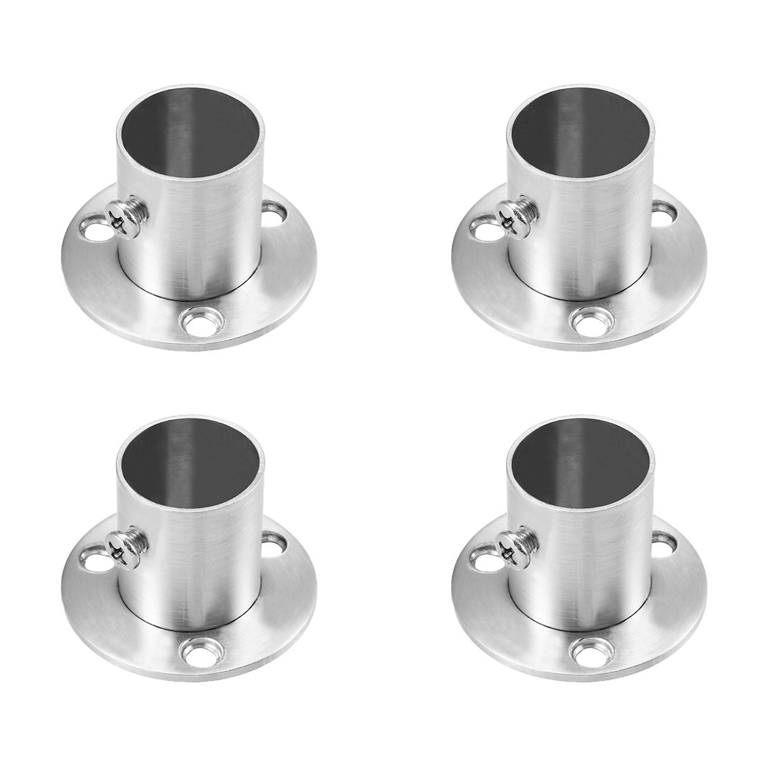 Sourcingmap Wardrobe Pipe Bracket, 22mm Dia, Wall Mount Hanging Rail Rod Support Socket 4pcs