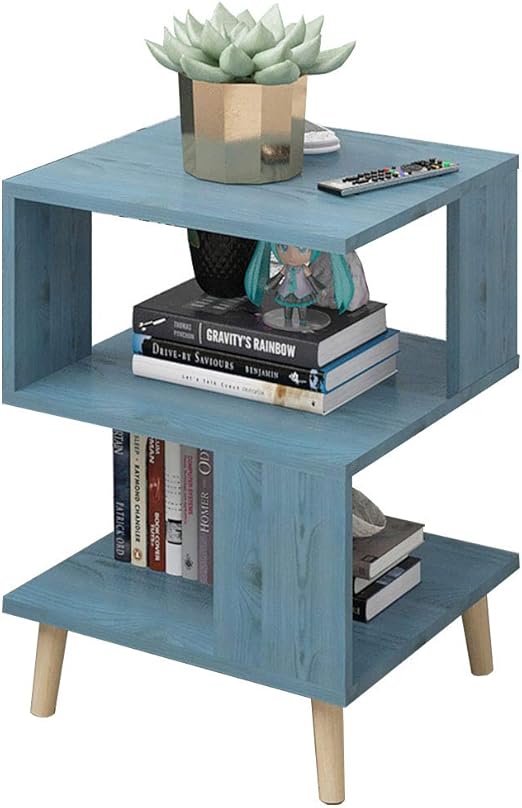 Xiaodong Side Table Coffee Table Bedside Table Bookshelf Storage Rack 40 X 40 X 57cm Easy To Move Color Blue Amazon Ca Home Kitchen