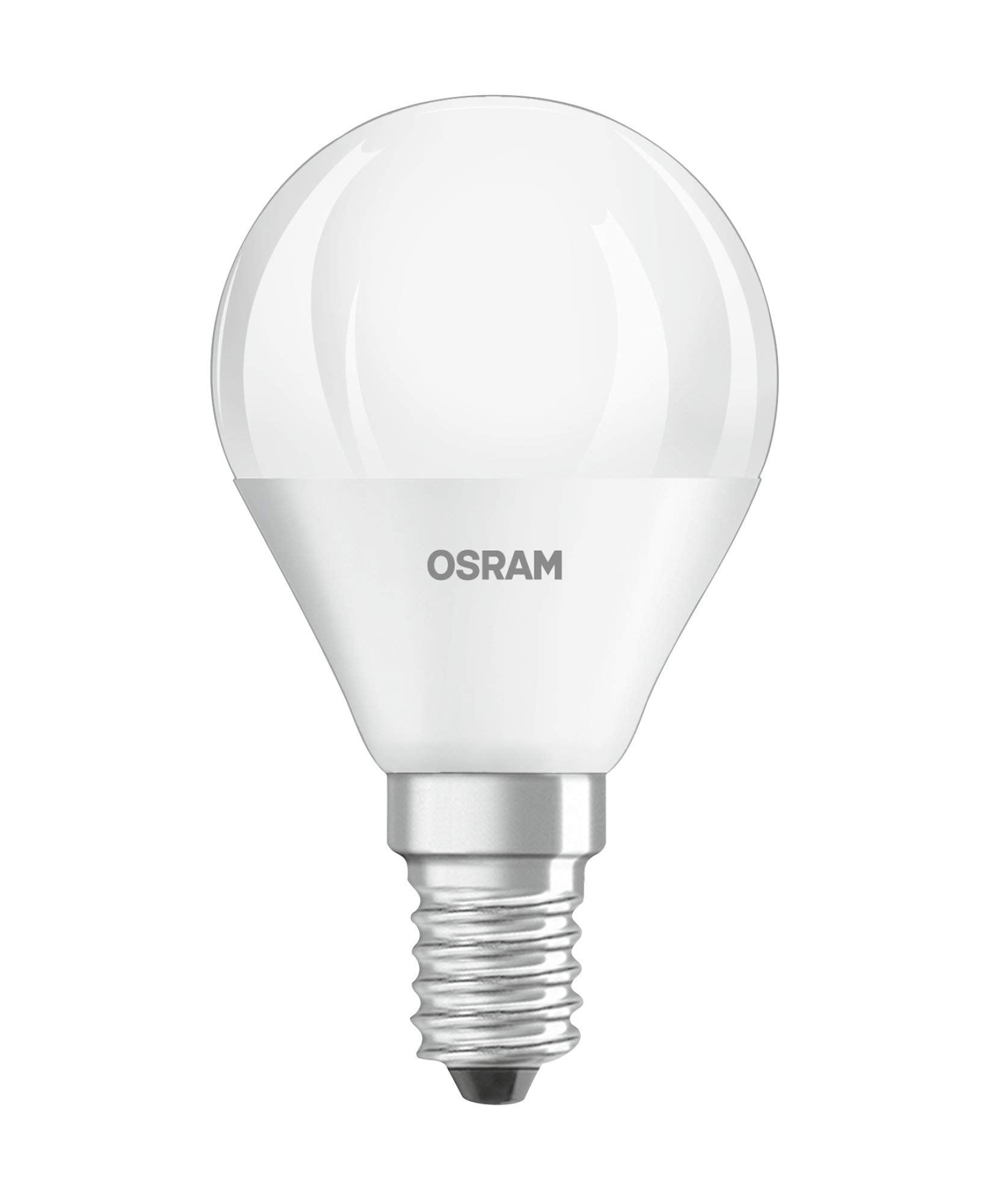 OSRAM LED Star Classic P/LED lamp, Classic mini Ball Shape, with Screw Base: E14, 5 W, 220…240 V, 40 W Replacement, Frosted, Cool White, 4000 K, 1pack