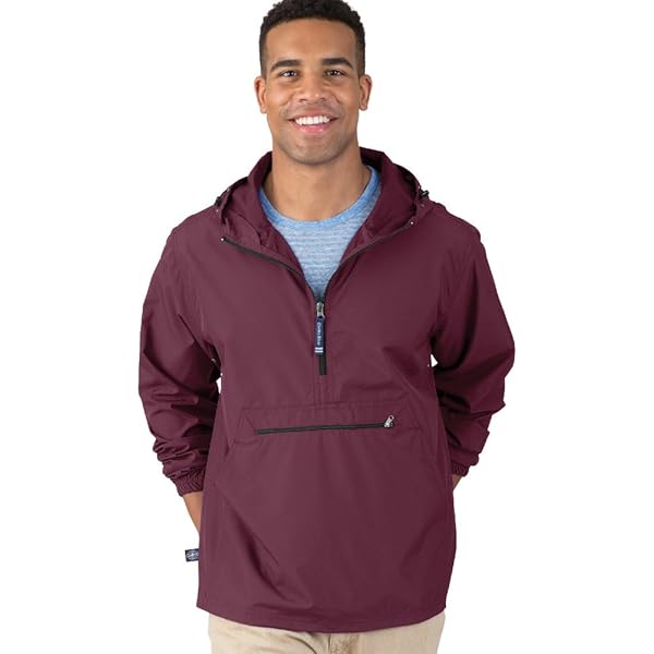 Harriton Men's Nylon Packable Pullover Hooded Jacket, NAVY, X