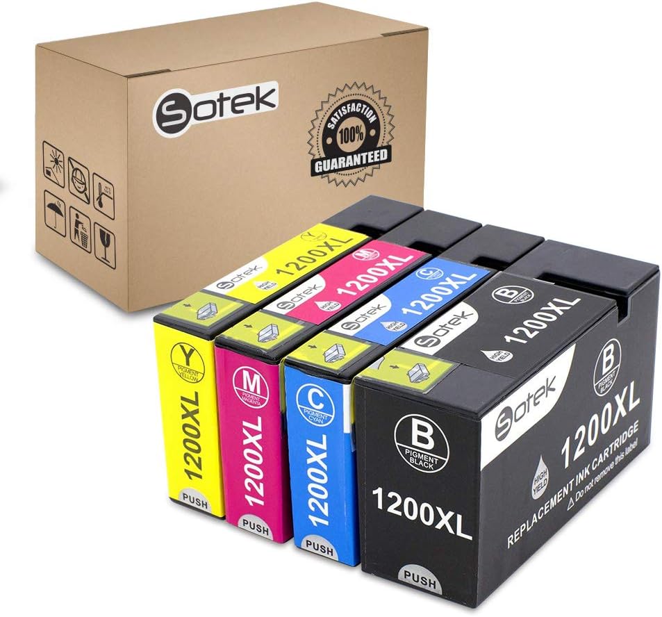 Sotek PGI-1200XL Ink Cartridge Suit for Mixfy MB2320 MB2020 MB2050 MB2350 MB2120 MB2720 Compatible (BK/C/M/Y, 4 Pack)