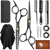 13 Piece Hair Cutting Scissors Set with Thinning Shears for Home and Salon | 13-piece haircut kit with 4Cr13MoV cutting and thinning shears for trimming, blending and styling at home or salon.
