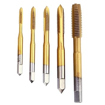 Generic 5pcs Double-headed Drill Bit High Speed Steel Electric Tools Drill Kits Titanize Spiral Pointed Screw Tap Cutters for Wood