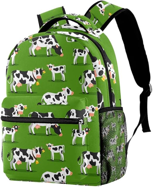 Lorvies Rucksack mit Kuhmotiv, lässig, für Schule, Studenten