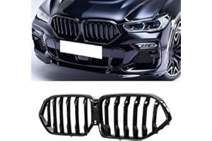 MAXDOM LLC MAXDOM Replacement Front Upper Grill Fit for BMW (2020-2023) X6 G06 – Gloss Black Single Slat ABS Grille