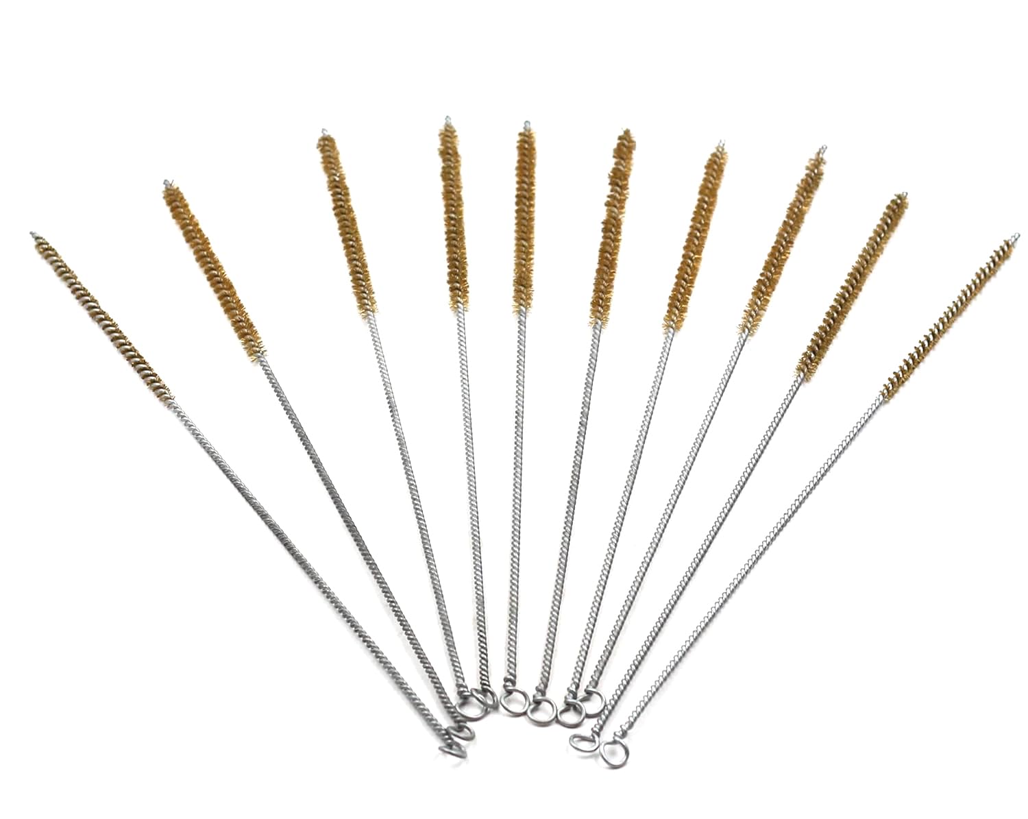 Preamer 6mm/ 0.25" Diameter Brass Wire Tube Brush Cleaning Tool for Tube Bottle Pipe Welding Slag and Rust Remove Cleaner Tool , 10pcs
