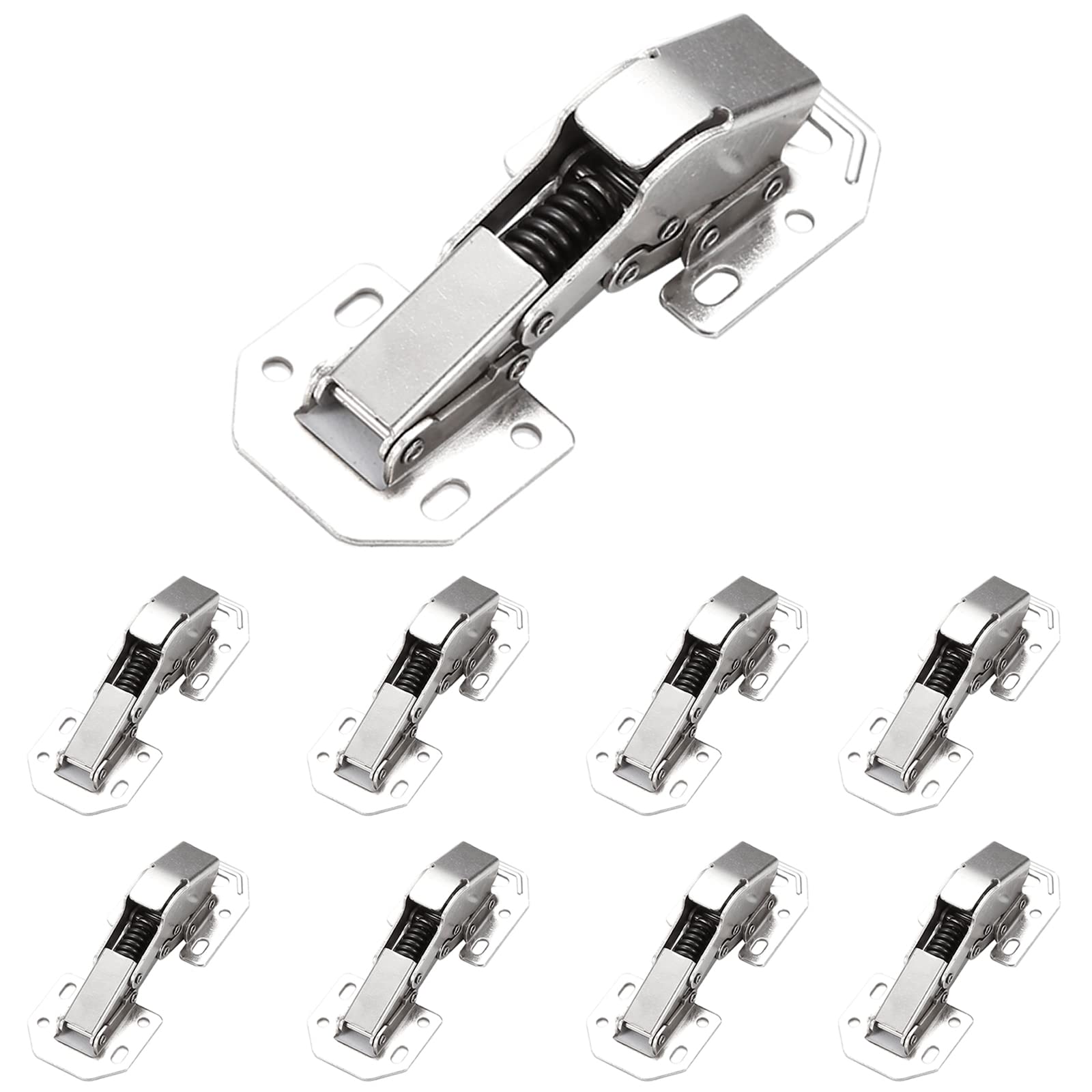 Cabinet Doors Hinges 8 PCS, 4 inch Hidden Frameless Cabinet Hinges Easy to Install, Soft Closing Concealed Cabinet Hinge with Screws