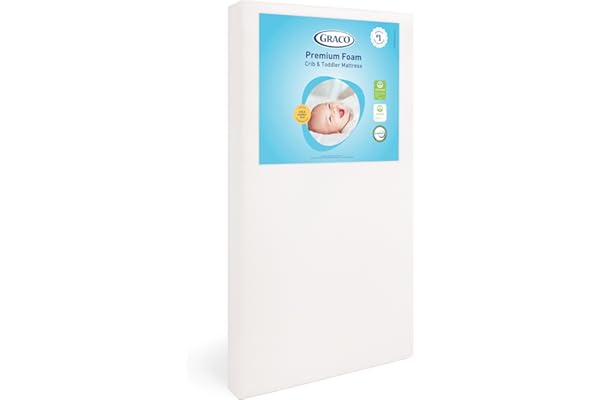 Graco Premium Crib & Toddler Mattress – GREENGUARD Gold Certified, Machine-Washable OEKO-TEX STANDARD 100 Certified Cover wit