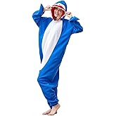 Comfy New Shark Onesie Adult Animal Pajamas Halloween Costume Sleepwear