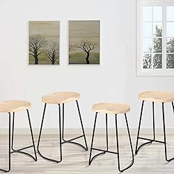 HeuGah Bar Stools Set of 4, Saddle Seat Bar Stools