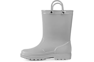 K KomForme Kids Rain Boots, Toddler Girls & Boys Rain Boots Waterproof Memory Foam Insole and Easy-on Handles
