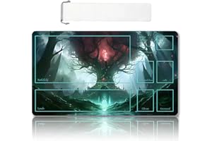 DAUXID Premium Stitched MTG Playmat with Zones and Non-Slip Rubber Backing - TCG Play Mat for MTG and Other Card Games - Colorful Design with Vintage Look and Feel (DKT (107),Zones)