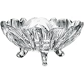 Cabilock Tripod Glass Fruit Plate Trifle Bowl Glass Food Decor Crystal Candy Dish Pasta Bowl Food Prep Transparent Salad Tray Transparent Serving Plate Fruit Tray for Home