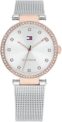Analog Quarzuhr für Damen mit Silbernes Edelstahl-Mesh-Gliederarmband - 1782506