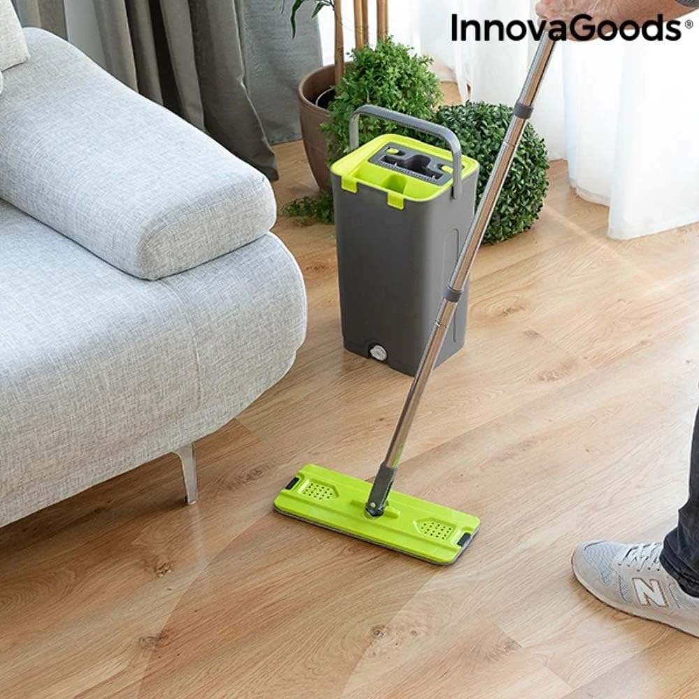 InnovaGoods Swiftmop Mop with Dual Action Bucket, Stainless Steel