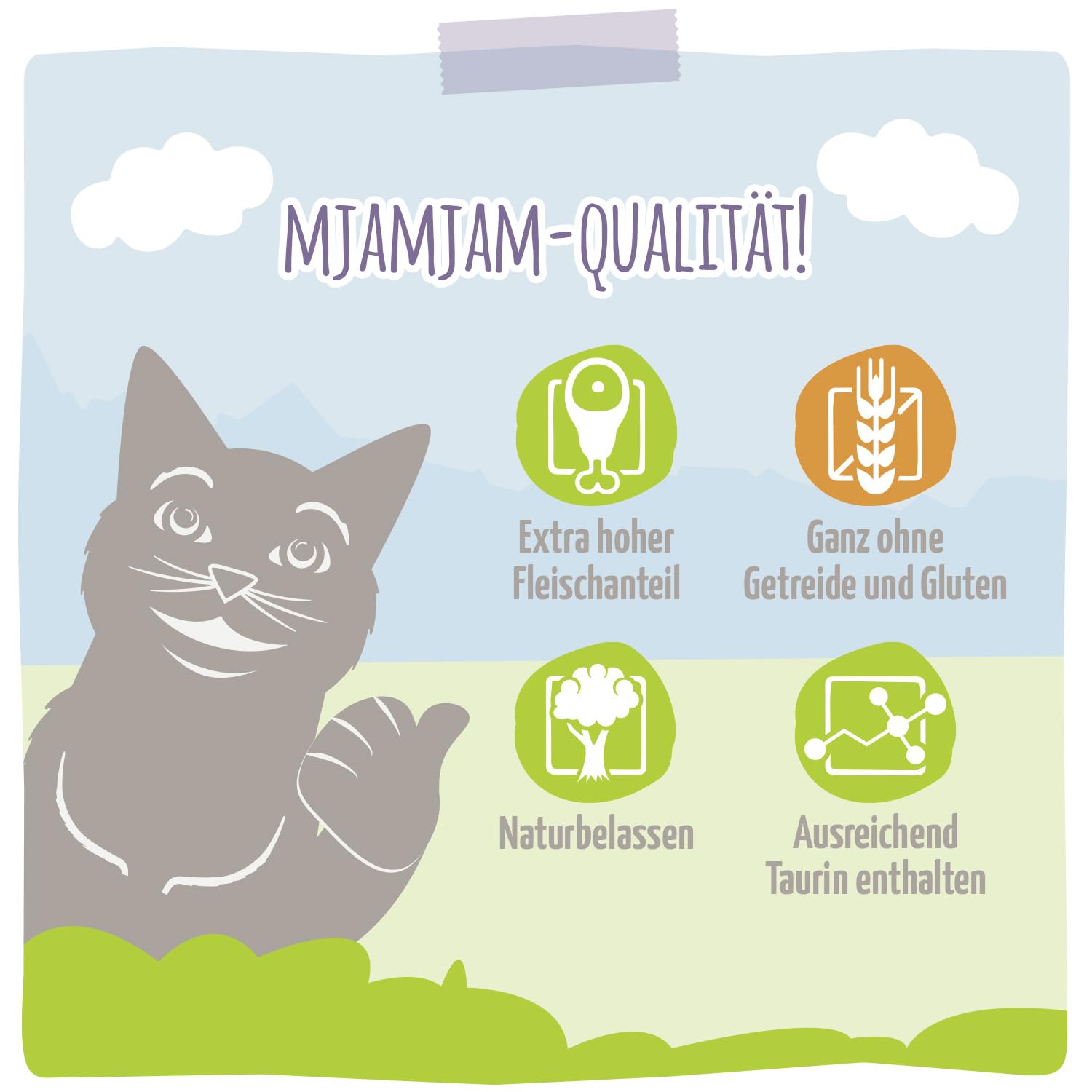 MjAMjAM - Premium Nassfutter für Katzen - DUO von guter Pute & Wild an Apfelstückchen, 6er Pack (6 x 400g), getreidefrei mit extra viel Fleisch 4