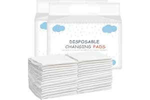 SUNDEE Baby Disposable Changing Pad, 50 Pack Soft Non-Woven Fabric Breathable Waterproof Underpads, Portable Leak-Proof Mattress Protector, Incontinence Bed Pads （Big White）