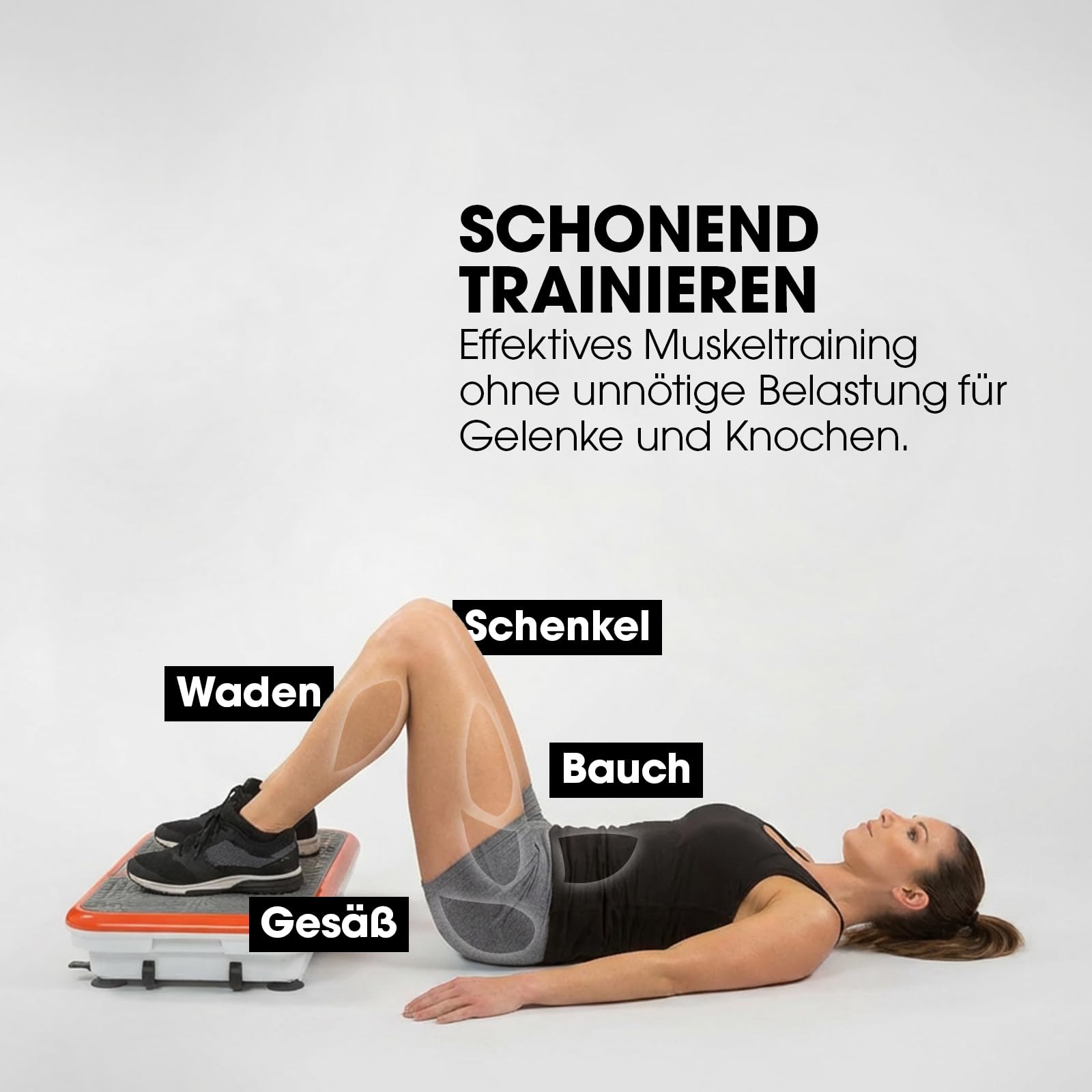 Mediashop Vibro Shaper - leistungsstarke Vibrationsplatte für Zuhause mit Griff - Vibrationsboard für Ganzkörper-Workout & Muskeltraining - Vibrationsgerät inkl. Fitnessbändern - Fitnessplattform 4