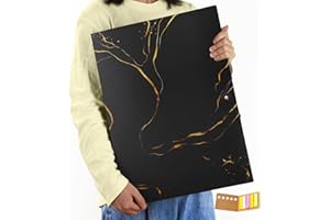 Qunrwe A3 Art Portfolios Case 40 Pages,Marble Black Diamond Painting Storage Book,Pocket Protector with Index Stickers,Clear Portfolio Folder for Artwork,Report,Photo(11.8 x 16.5 inch)