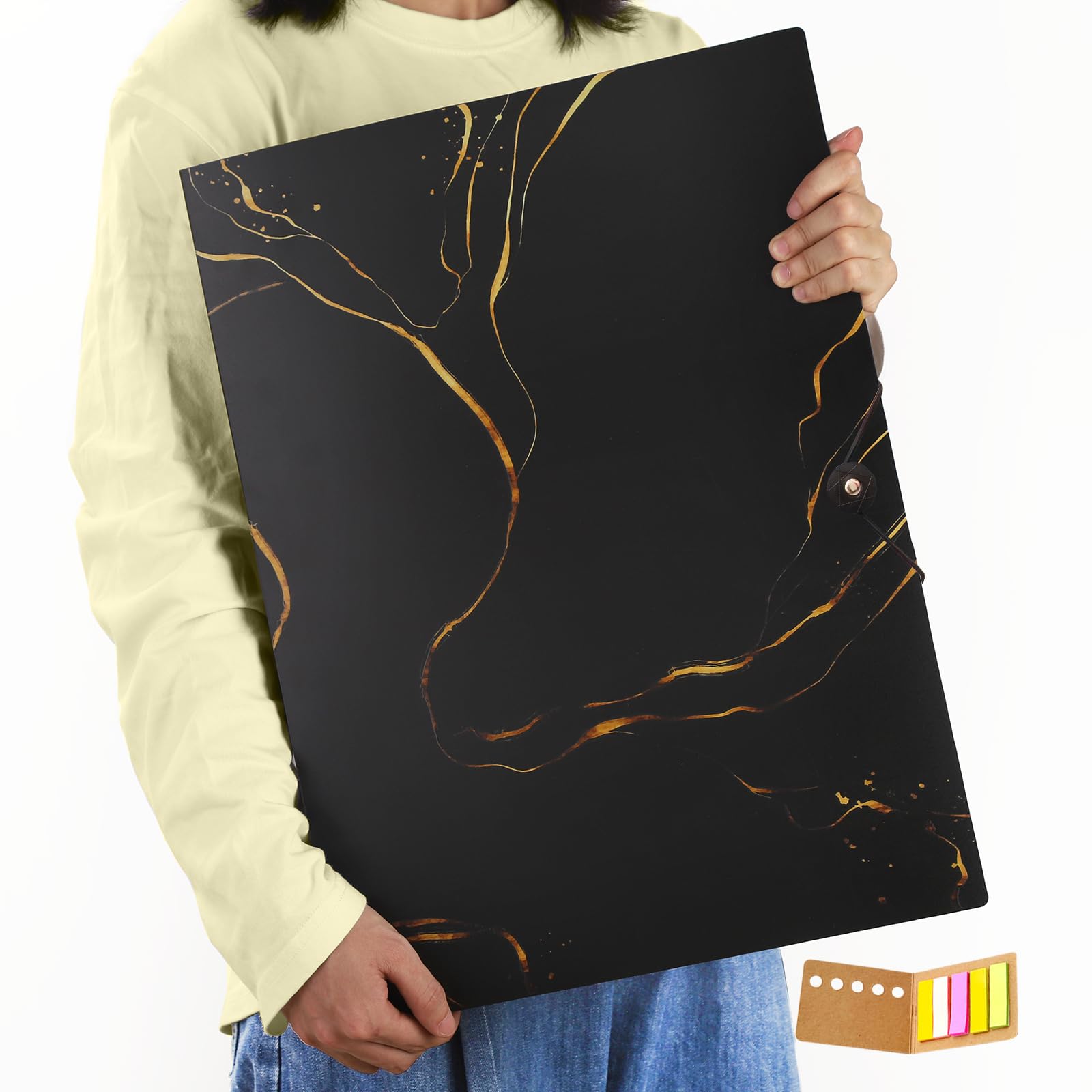 Photo 1 of Qunrwe A3 Art Portfolios Case 40 Pages,Marble Black Diamond Painting Storage Book,Pocket Protector with Index Stickers,Clear Portfolio Folder for Artwork,Report,Photo(11.8 x 16.5 inch)