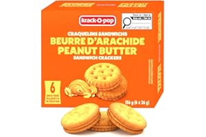 Krack-O-Pop Peanut Butter Sandwich Crackers, Case Pack of 24 | Each Pack 156 g with 6 Individual Packs (6 × 26 g Each) | 3.74