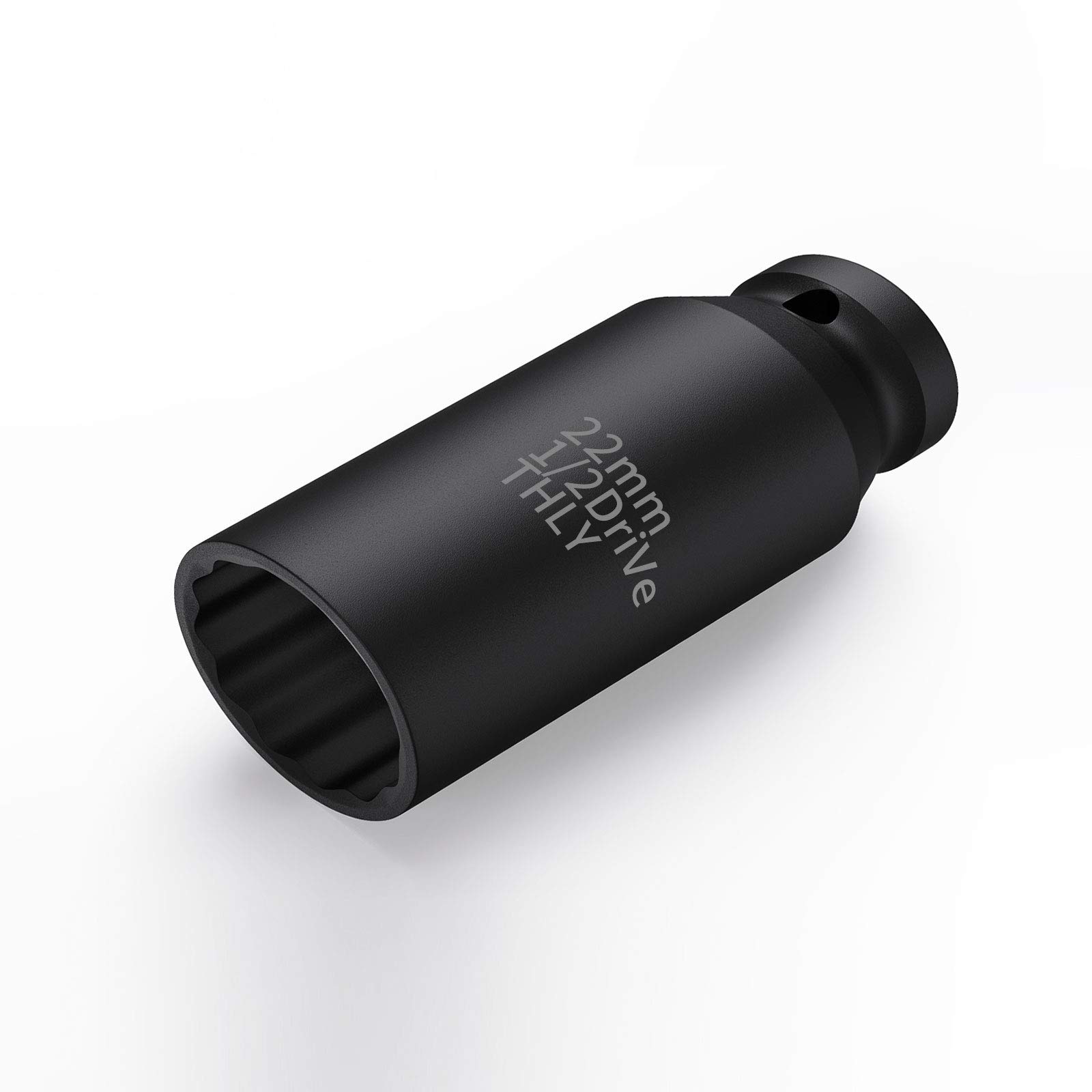 22mm Socket 1/2 Drive, 12-Point Deep Socket Set 1/2 Inch Impact Drive, CR-MO for Easy Removal of Axle Shaft Nuts (22MM)