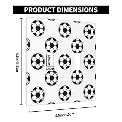 Pznen Soccer 2 Gang Wall Plate Black and White