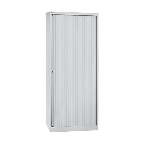 Bisley Euro Rollladenschrank - 4 Fachböden, 5 Ordnerhöhen - Breite 800 mm, lichtgrau | ET408/19/4S.LG-AV7 - Aktenschrank Büro