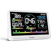 Sainlogic Air Quality Monitor Indoor, 16 in 1 VOC Meter, CO2, HCHO, TVOC, PM2.5, PM1.0, PM10, Humidity, Temperature, 7.2" Large Display 3-Color AQI Alerts Air Quality Tester for Home Air Monitor