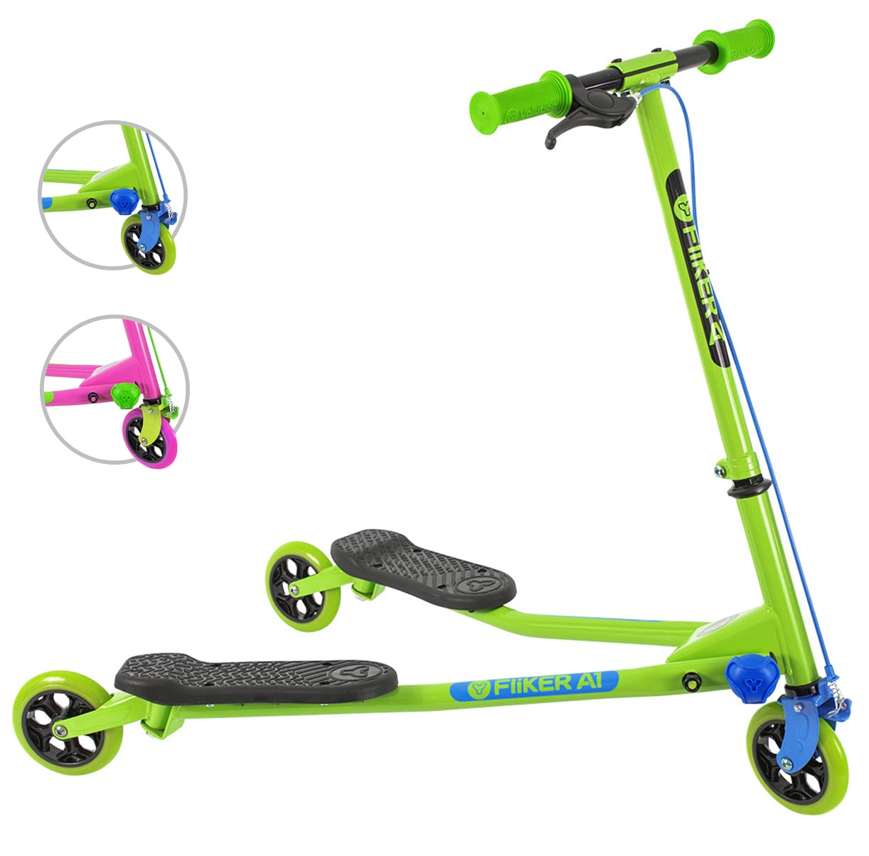 Yvolution Fliker A1 Kids Drift Scooter Green (Green)