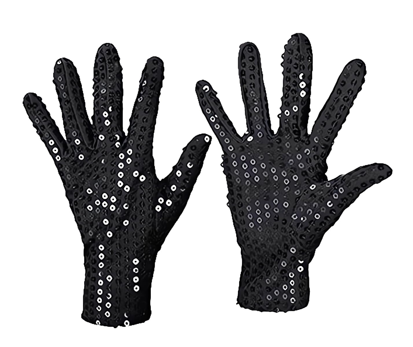 Sequin Gloves, Unisex Wrist Length Glitter Gloves, Sparkling Sequin Dance Gloves for Adults Rave Party Costume Accessory, Shiny 80s Glitter Gloves for Women Skating Dressing Jazz Carnival Decoration