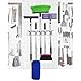 Lifeasy- Multifunctional Wall Mounted Holder Garage Storage Hooks for Mop & Broom/Garden Tool /Storage Tool /Rack Storage (5 Position 6 Hooks)