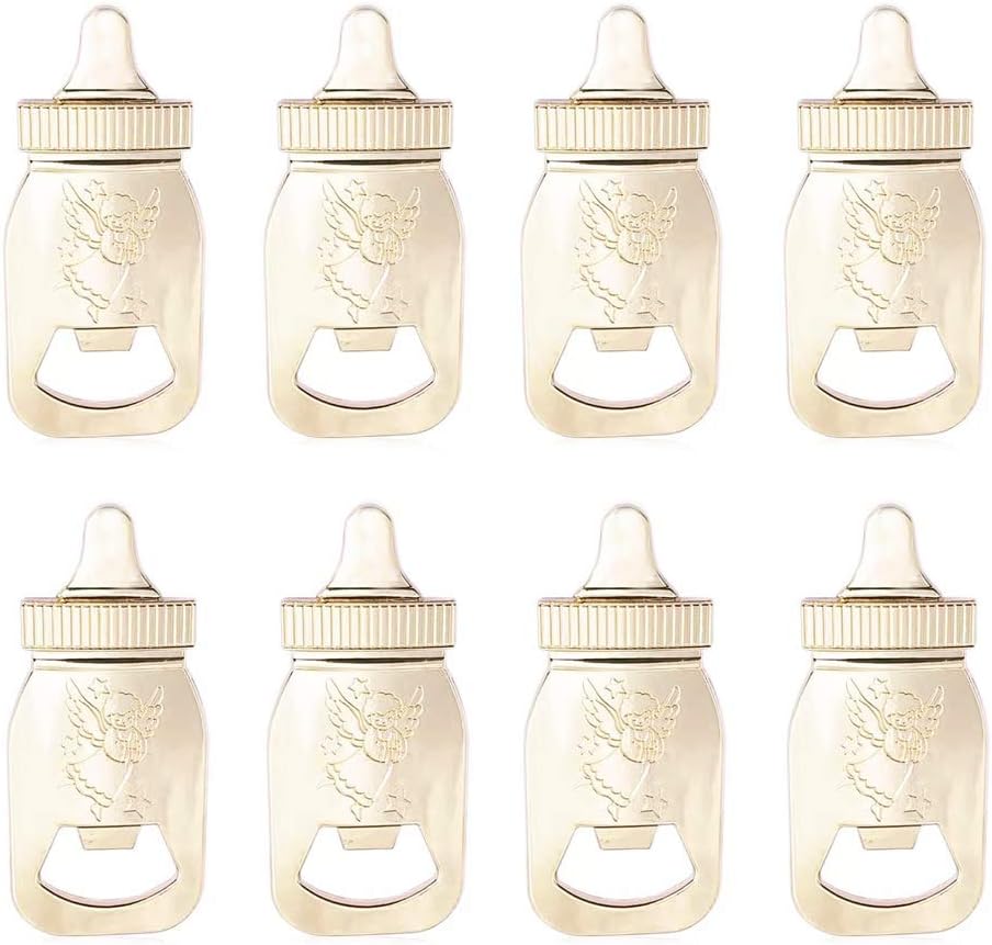 Amajoy 30 Pack Baby Shower Return Gifts for Guest Supplies Poppin Baby Bottle Shaped Bottle Opener with Sheer Bag Wedding Favor Party Souvenirs Gift Decorations - Image 4