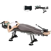 Full Body Electric Traction Bed Table, Massage Cervical &amp; Lumbar Back Stretcher Decompression Table for Tension Relief, Back Decompression Machine- Adjustable Stretch Length from 55 to 74 in (Black)