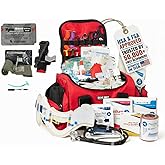 Scherber Fully-Stocked First Responder Bag | Professional EMT/EMS Trauma & Bleeding Medical Kit | HSA/FSA Approved | CAT Tourniquet, HyFin Chest Seal, Israeli Bandage & 250+ First Aid Supplies (Red)
