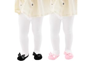 Baby Girl Tights Non Slip Baby Tights Shoe-Look Leggings Bow Cotton Pantyhose for Newborn Infant Toddler 2/3 Pack