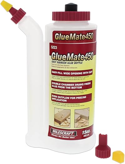 Milescraft Glue Mate 450-15oz Precision Glue Bottle Anti-Drip Multi-Chamber