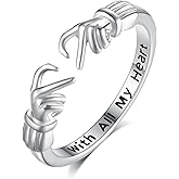 INFUSEU 925 Sterling Silver Hug Love Rings for Women Girls Cute Gifts for Her