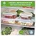 Glass Food Storage Containers with Lids - 6 Pack, 2 Sizes (35 Oz, 12 Oz) - Meal Prep Lunch Boxes - Microwave, Fridge, Freezer, Dishwasher, Oven Safe - BPA-free - Easy Snap, Airtight and Leakproof Lid