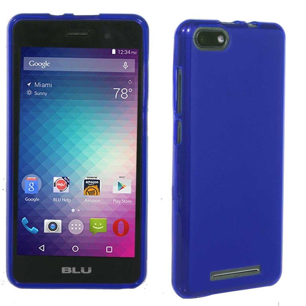 BLU Advance 5.0 HD A050U,Dash X2 D110U Case, BNY-WIRELESS (TM) Transparent TPU Rubber Gel Thin Case Cover For BLU Advance 5.0 HD A050U ,Dash X2 D110U (Doesn't fit Blu Advance 5.0)-NAVY