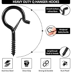 Etoolia 12 Pcs Q Hanger Hooks with Safety