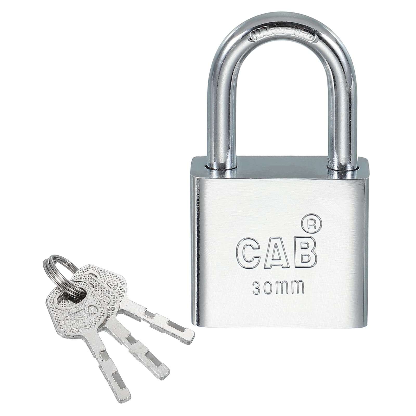 PATIKIL Pin Tumbler Padlock 30mm (1-3/16"), Keyed Different Locks Stainless Steel Padlocks Harden Shackle with Keys for Indoor Outdoor Doors, Silver