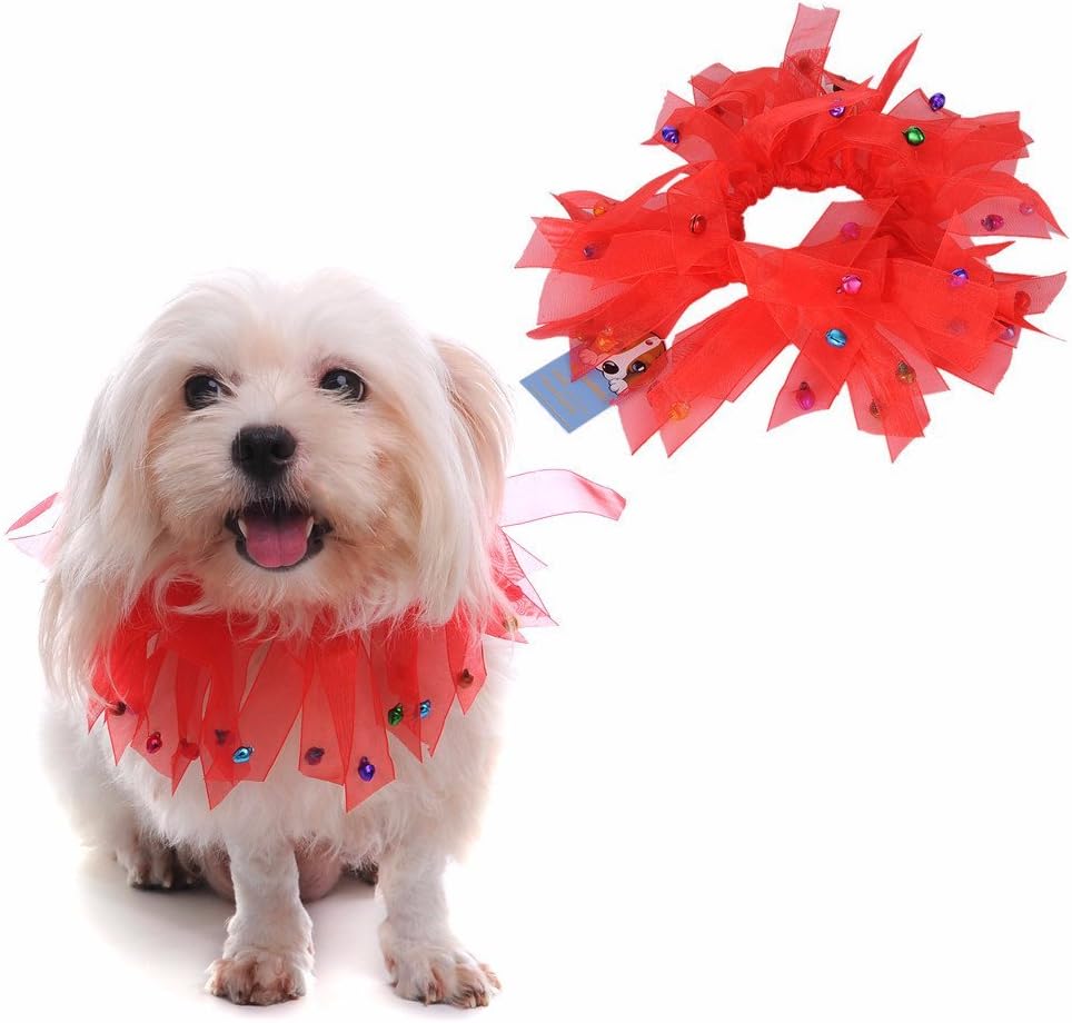Aminiture Christmas Jingle Bells Decorative Dog Collar (M