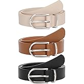 JASGOOD Women’s Leather Belts for Jeans Pants Fashion Ladies Belt with Gold Buckle