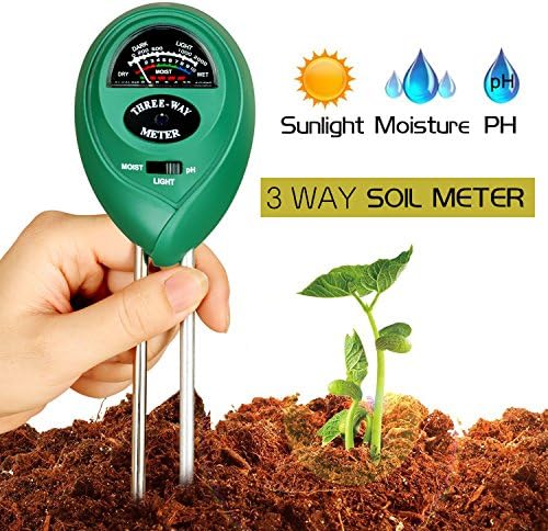 CooAgo Soil Tester Moisture Meter, Light and PH Acidity Tester, 3 in 1 Soil Test Kit Gardening Tools for Plant, Lawn, Farm, Indoor/Outdoors, Easy Read Indicator (No Battery Needed)
